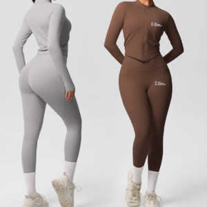 Two Piece TerraFit Zipper and Leggings Gym Set