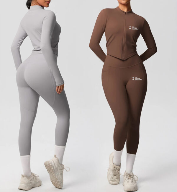 Two Piece TerraFit Zipper and Leggings Gym Set