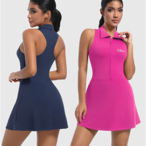 Zip and Collar Padel Tennis Dress
