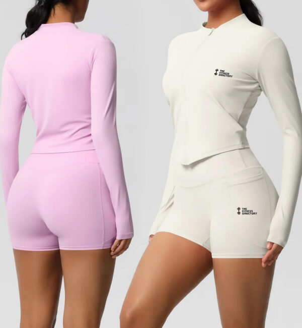 Two Piece TerraFit Zipper and Shorts Gym Set