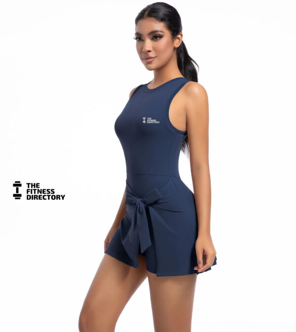 Bow Wrap Padel Tennis Dress With Built-In Bra and Shorts - Image 8