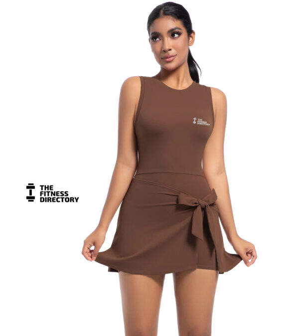 Bow Wrap Padel Tennis Dress With Built-In Bra and Shorts - Image 11