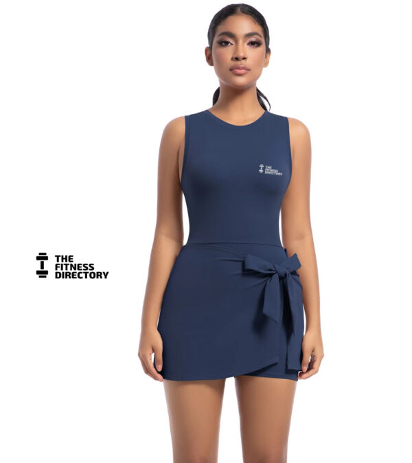 Bow Wrap Padel Tennis Dress With Built-In Bra and Shorts - Image 12