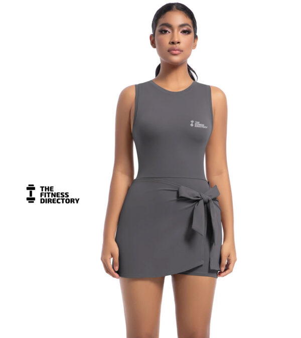 Bow Wrap Padel Tennis Dress With Built-In Bra and Shorts - Image 13