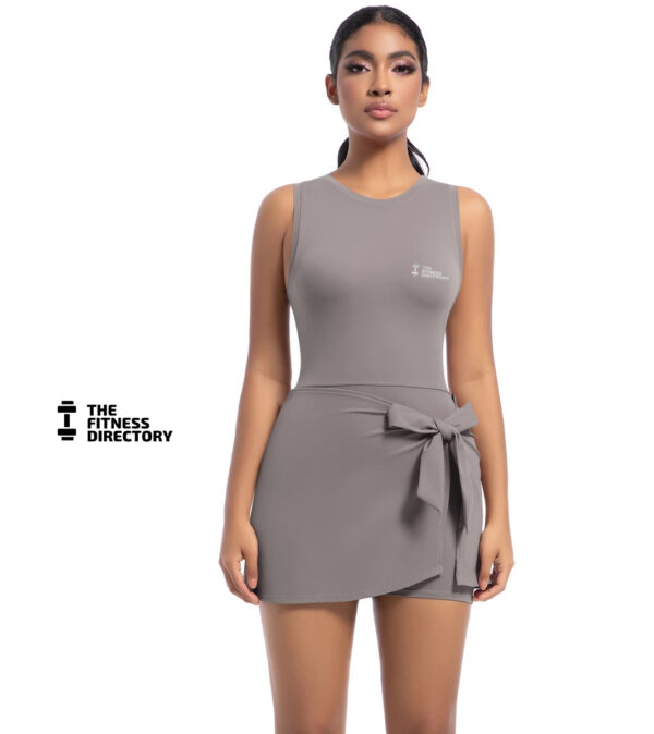Bow Wrap Padel Tennis Dress With Built-In Bra and Shorts - Image 10