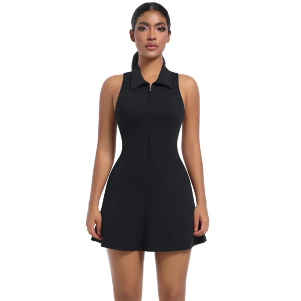 Zip and Collar Padel Tennis Dress - Image 18