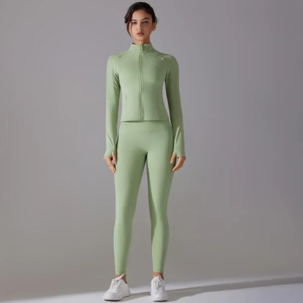 QuickDry Form Jacket and Leggings Gym Sets - Image 32