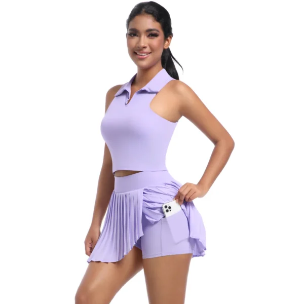 Pleated Padel Tennis Skirt and Top Set - Image 40