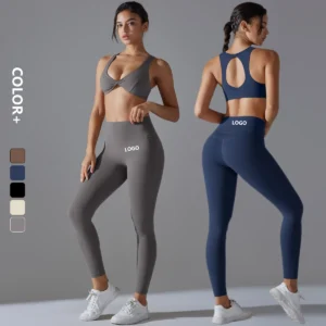 Twist Bra and Leggings Gym Set