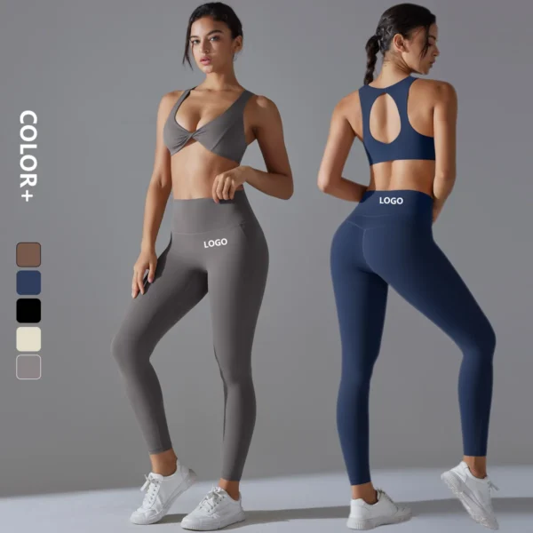 Twist Bra and Leggings Gym Set