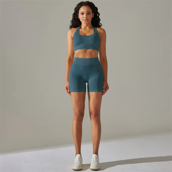 Halter Neck Bra and Shorts Gym Set - Image 30