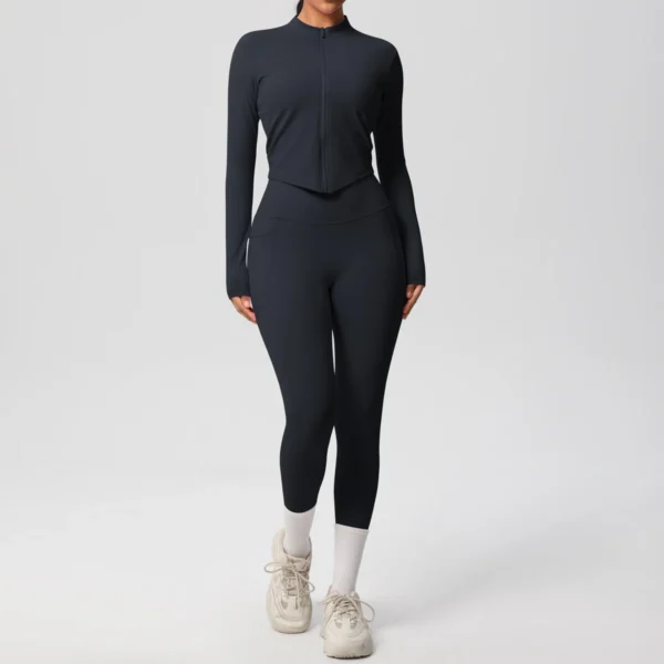 Two Piece TerraFit Zipper and Leggings Gym Set - Image 16