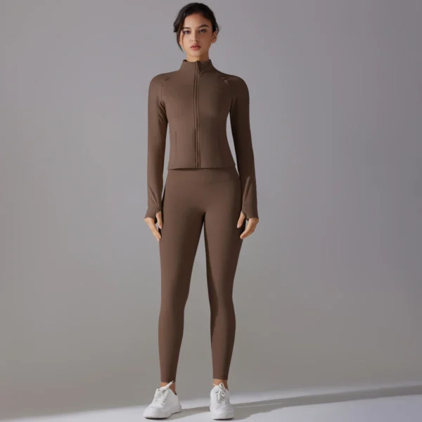 QuickDry Form Jacket and Leggings Gym Sets - Image 10
