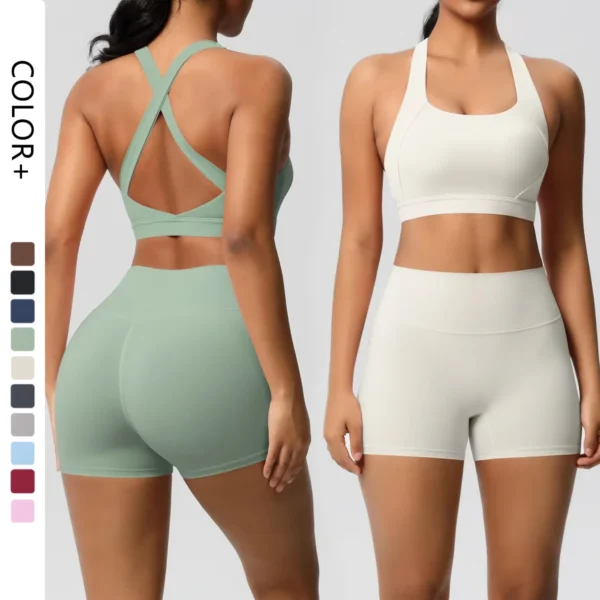 2 Piece AeroForm Shorts and Bra Gym Set