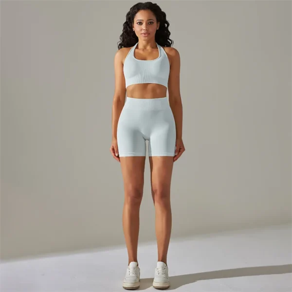 Halter Neck Bra and Shorts Gym Set - Image 32