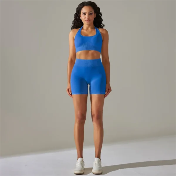 Halter Neck Bra and Shorts Gym Set - Image 10