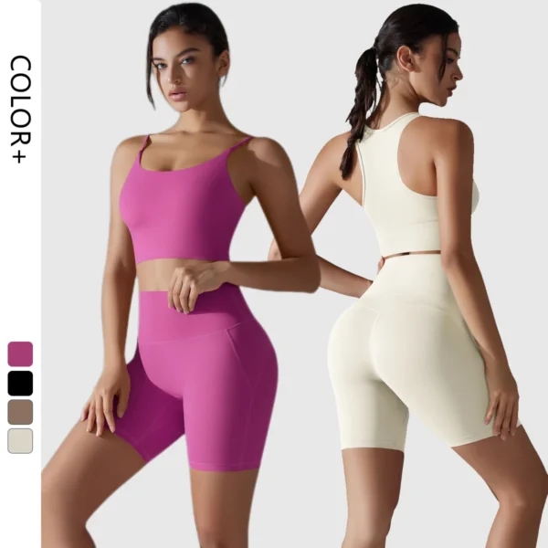SoftFit Bra and Shorts Gym Set