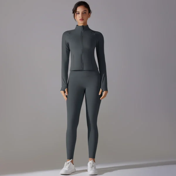 QuickDry Form Jacket and Leggings Gym Sets - Image 44
