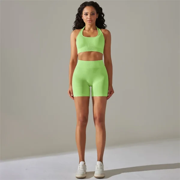 Halter Neck Bra and Shorts Gym Set - Image 54