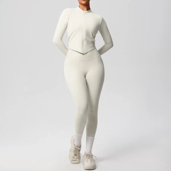 Two Piece TerraFit Zipper and Leggings Gym Set - Image 6