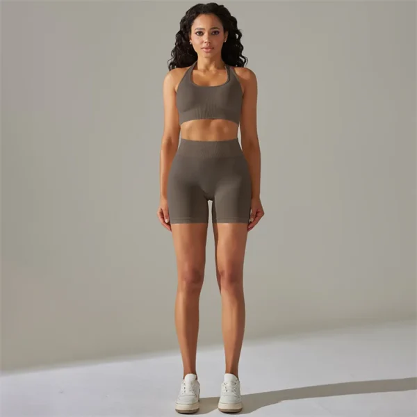 Halter Neck Bra and Shorts Gym Set - Image 64