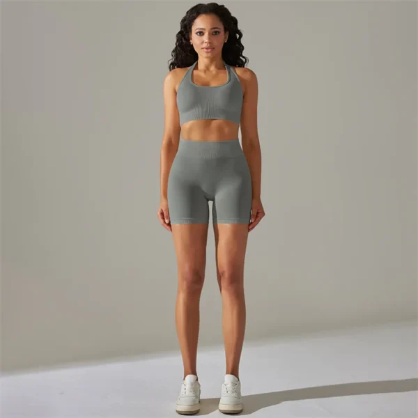 Halter Neck Bra and Shorts Gym Set - Image 52