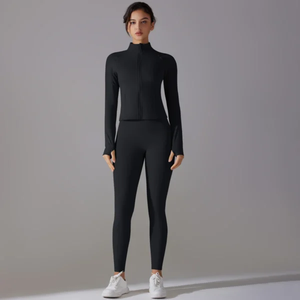 QuickDry Form Jacket and Leggings Gym Sets - Image 14