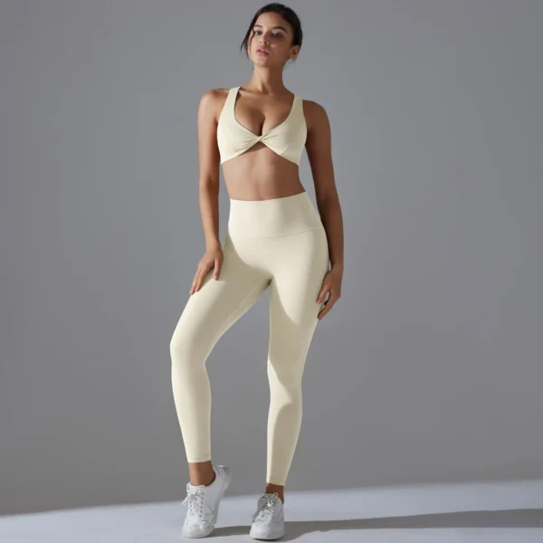 Twist Bra and Leggings Gym Set - Image 10