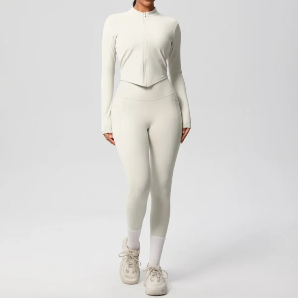 Two Piece TerraFit Zipper and Leggings Gym Set - Image 68