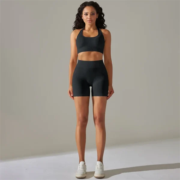 Halter Neck Bra and Shorts Gym Set - Image 28
