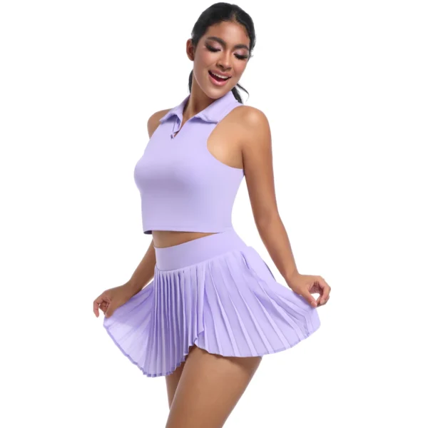 Pleated Padel Tennis Skirt and Top Set - Image 3