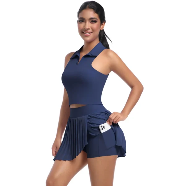 Pleated Padel Tennis Skirt and Top Set - Image 52