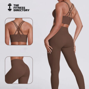 Cross Back Bra and Leggings Gym Set