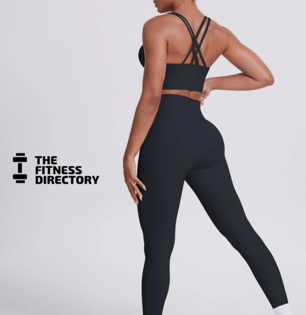 Cross Back Bra and Leggings Gym Set - Image 7