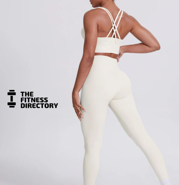Cross Back Bra and Leggings Gym Set - Image 3