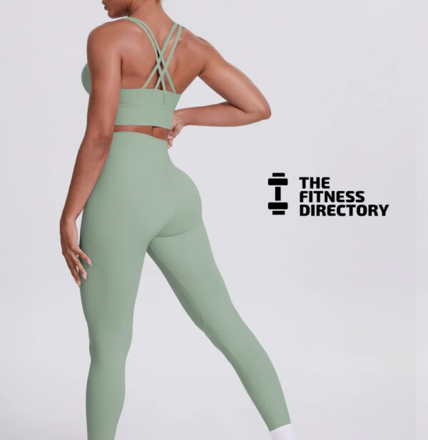 Cross Back Bra and Leggings Gym Set - Image 6