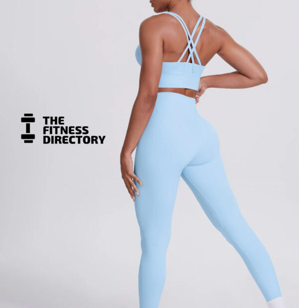 Cross Back Bra and Leggings Gym Set - Image 10