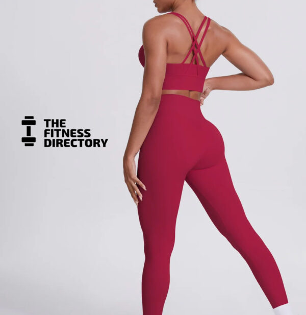 Cross Back Bra and Leggings Gym Set - Image 11