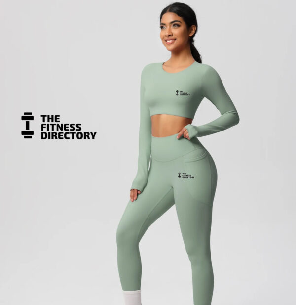 FitGirl Padded Longsleeve Top and Leggings Gym Set - Image 4