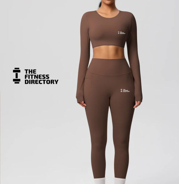 FitGirl Padded Longsleeve Top and Leggings Gym Set - Image 6