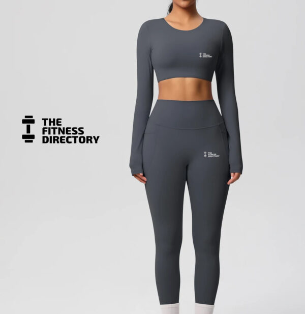 FitGirl Padded Longsleeve Top and Leggings Gym Set - Image 11